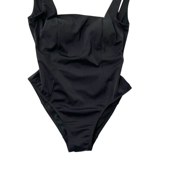 BODEN Square Neck One Piece Bathing Suit Swimsuit Classic Black size 4 - Picture 3 of 7